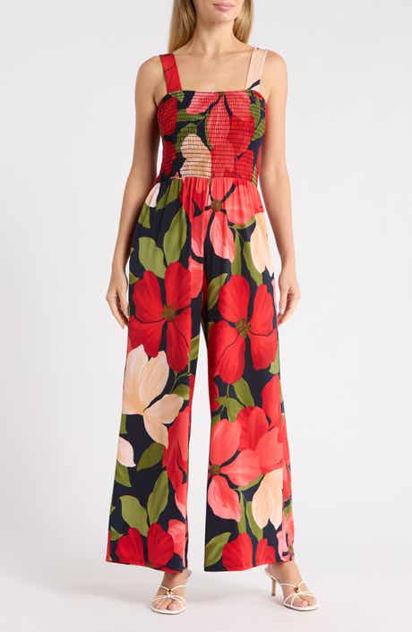 Smocked Wide Leg Jumpsuit