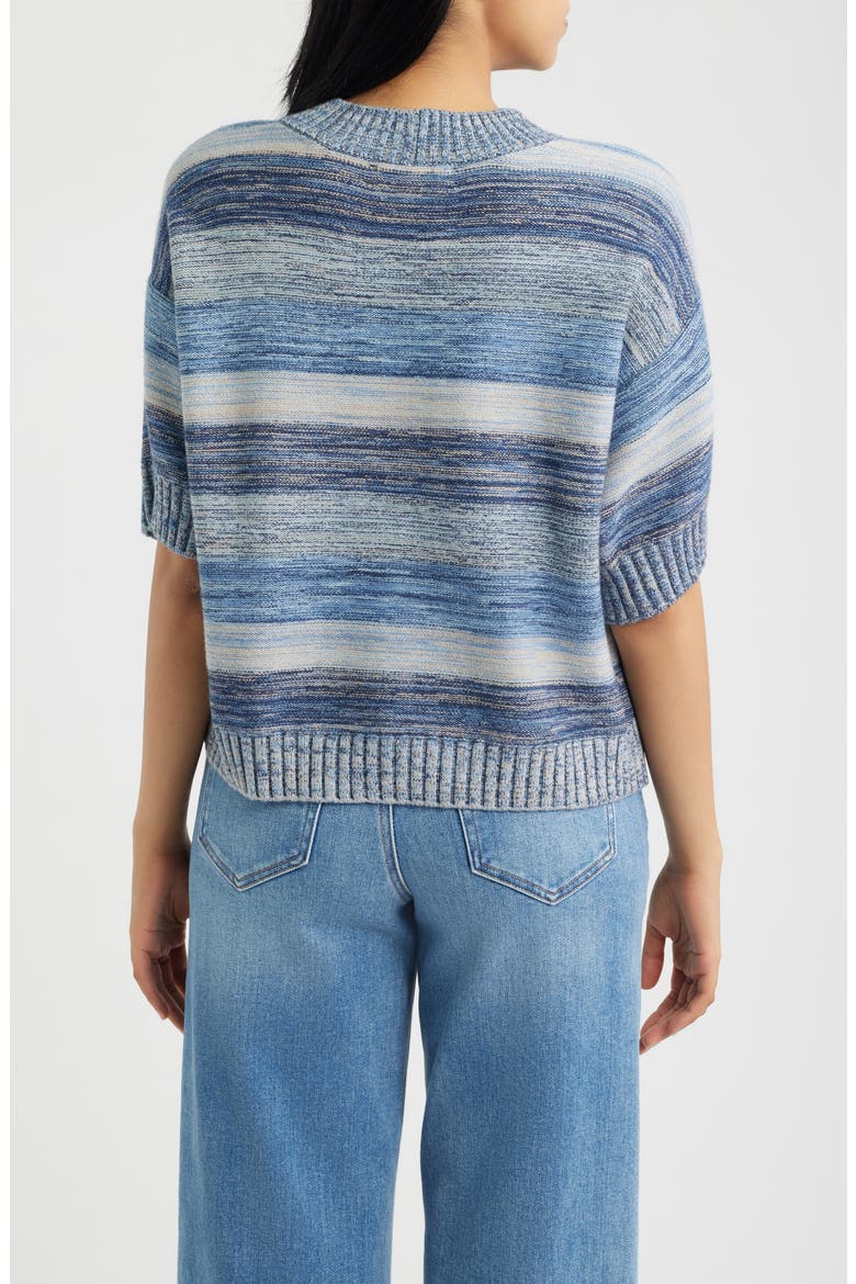 Broome Melange Stripe Crewneck Sweater, Alternate, color, NAVY