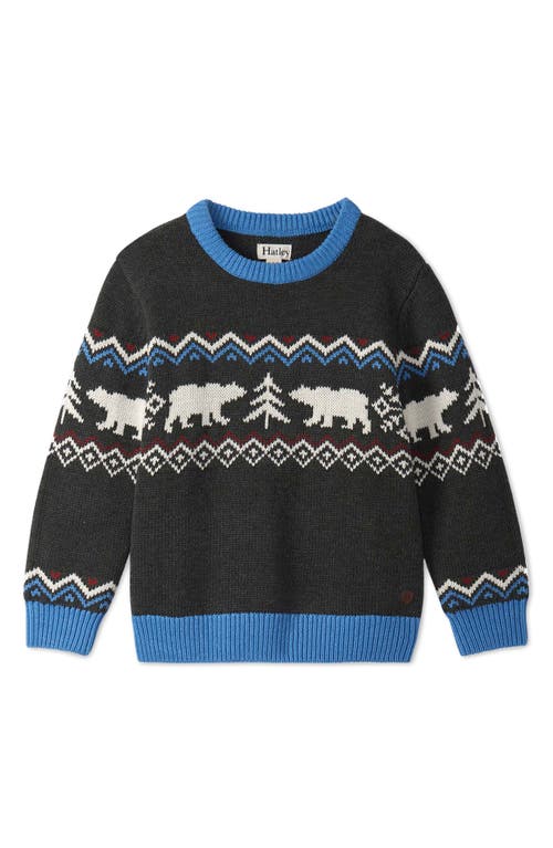 Hatley Kids' Polar Bear Crewneck Sweater In Gray