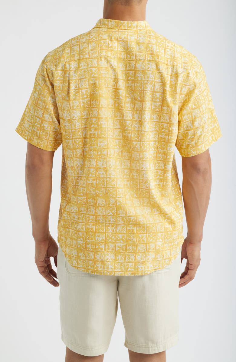 Tommy Bahama Coastal Ease Carrico Tiles IslandZone<sup>®</sup> Short Sleeve Button-Up Shirt, Alternate, color, Sunshine