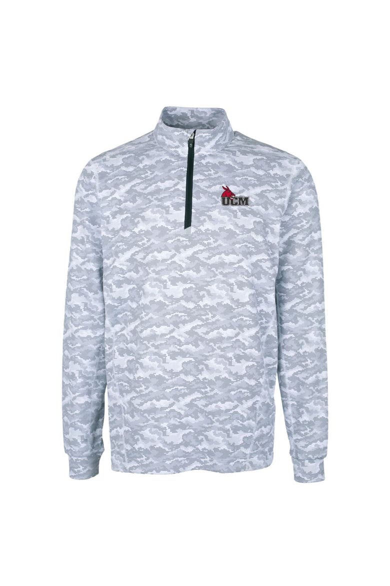 Men's Cutter & Buck Charcoal Central Missouri Mules Big & Tall Traverse Camo Print Stretch Quarter-Zip Pullover Top, Alternate, color, Charcoal