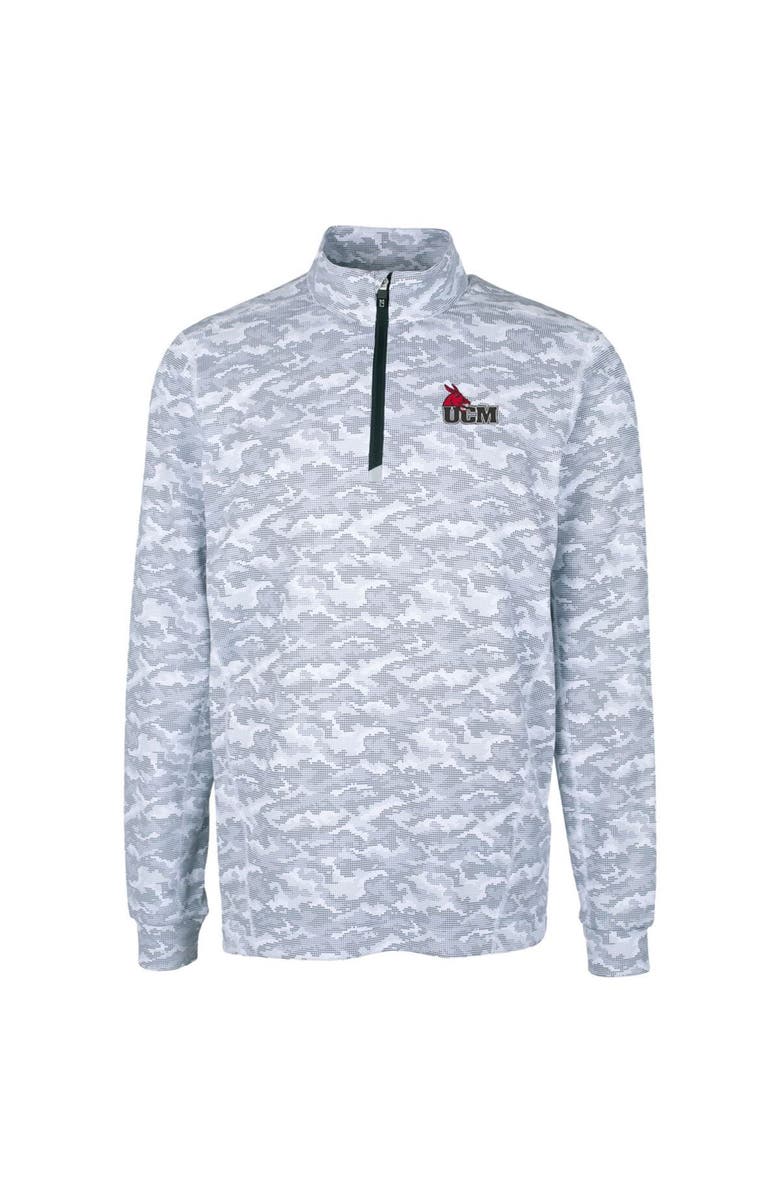 Cutter & Buck Men's Cutter & Buck Charcoal Central Missouri Mules Big & Tall Traverse Camo Print Stretch Quarter-Zip Pullover Top, Alternate, color,