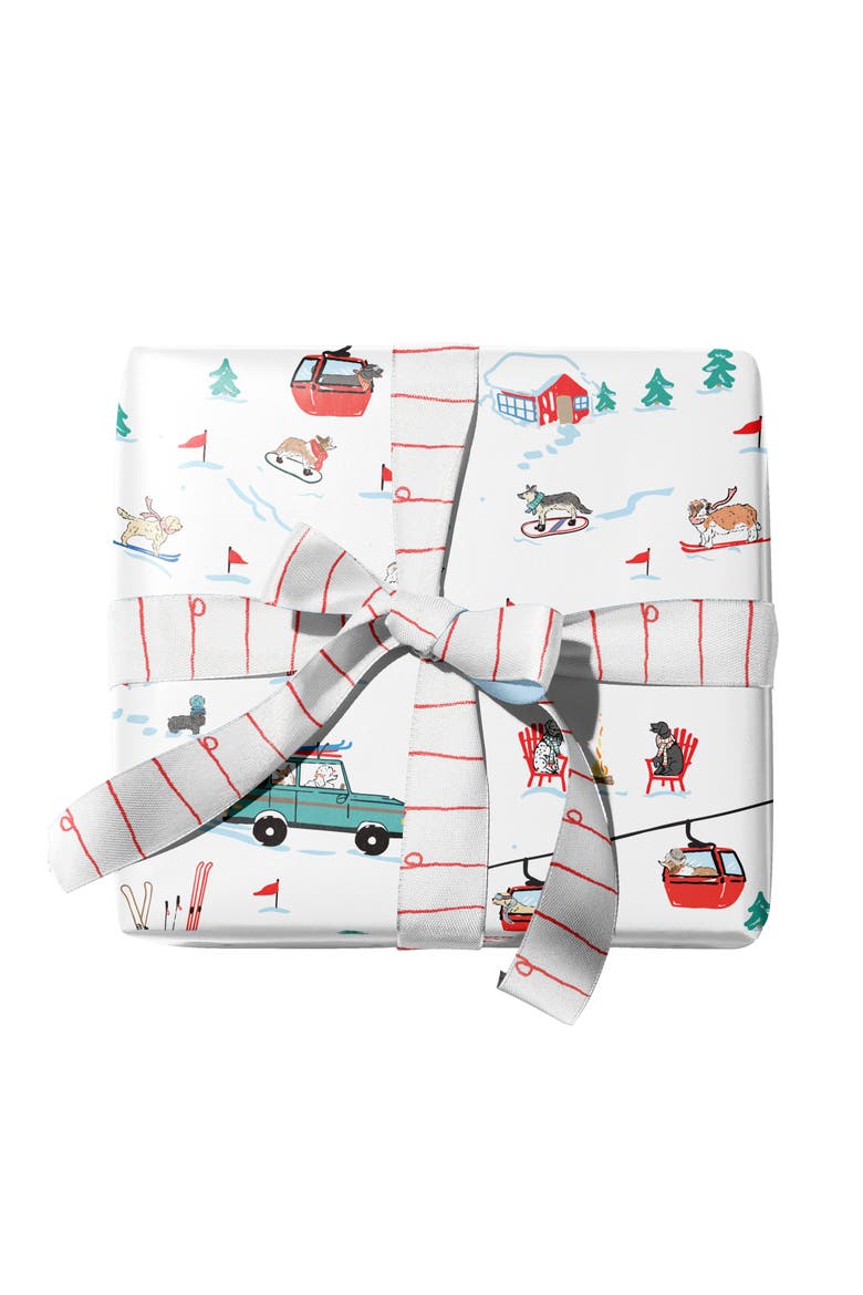Two-Sided "Ski Dogs" Heavyweight Christmas/Holiday Gift Wrap, Alternate, color, Multicolored