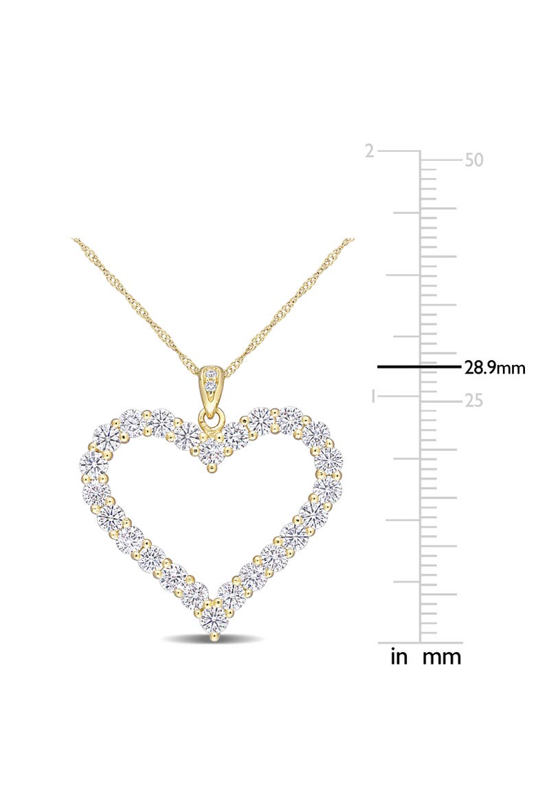 2-2/5 CT DEW Moissanite Heart Necklace, Alternate, color, Yellow-Plated