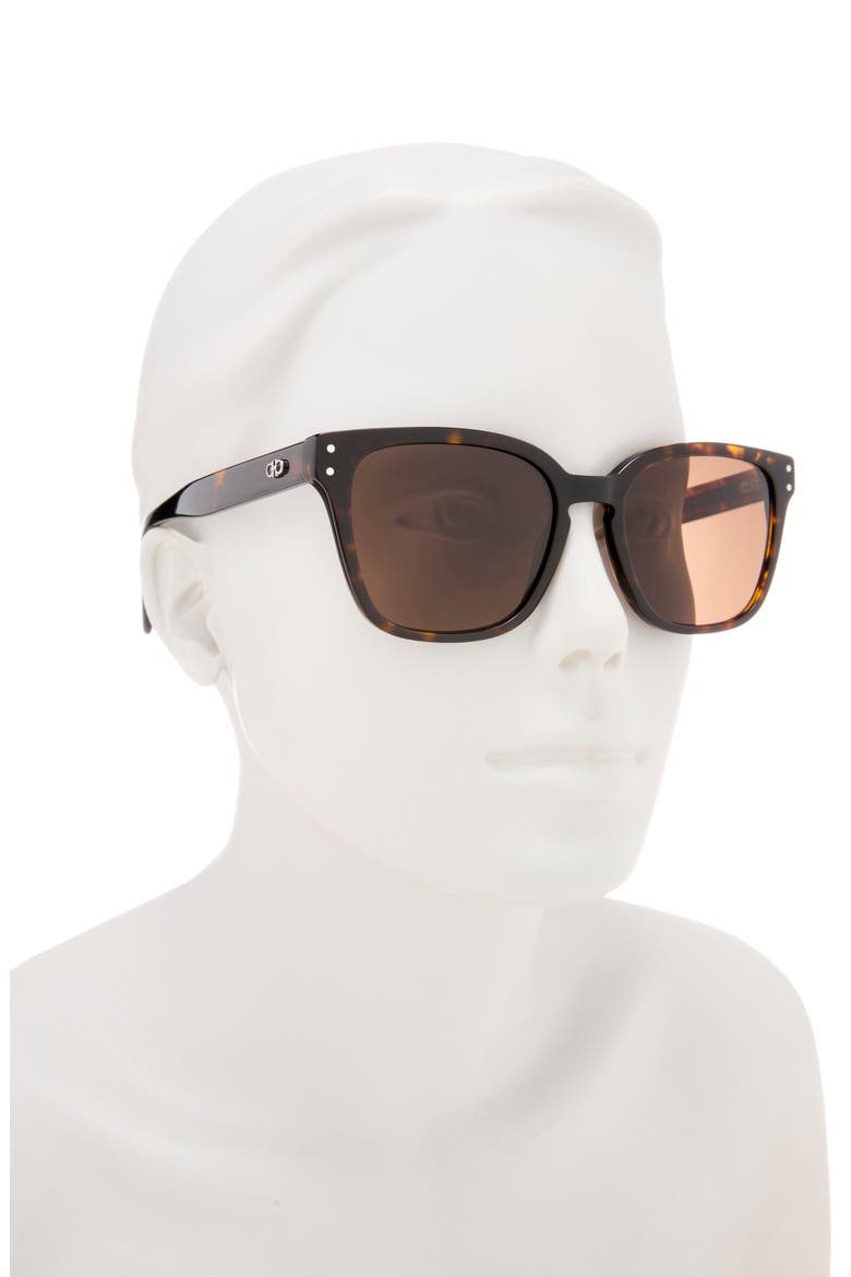 Gancini 55mm Rectangular Sunglasses, Alternate, color, TORTOISE