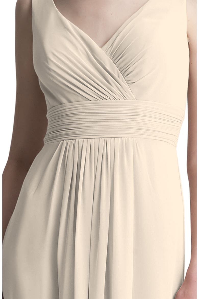 V-Neck Chiffon A-Line Gown, Alternate, color, CHAMPAGNE