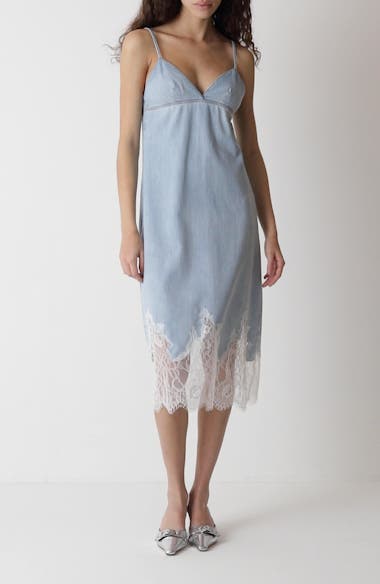 DIESEL® De-Rude-S Denim & Lace Midi Dress | Nordstrom