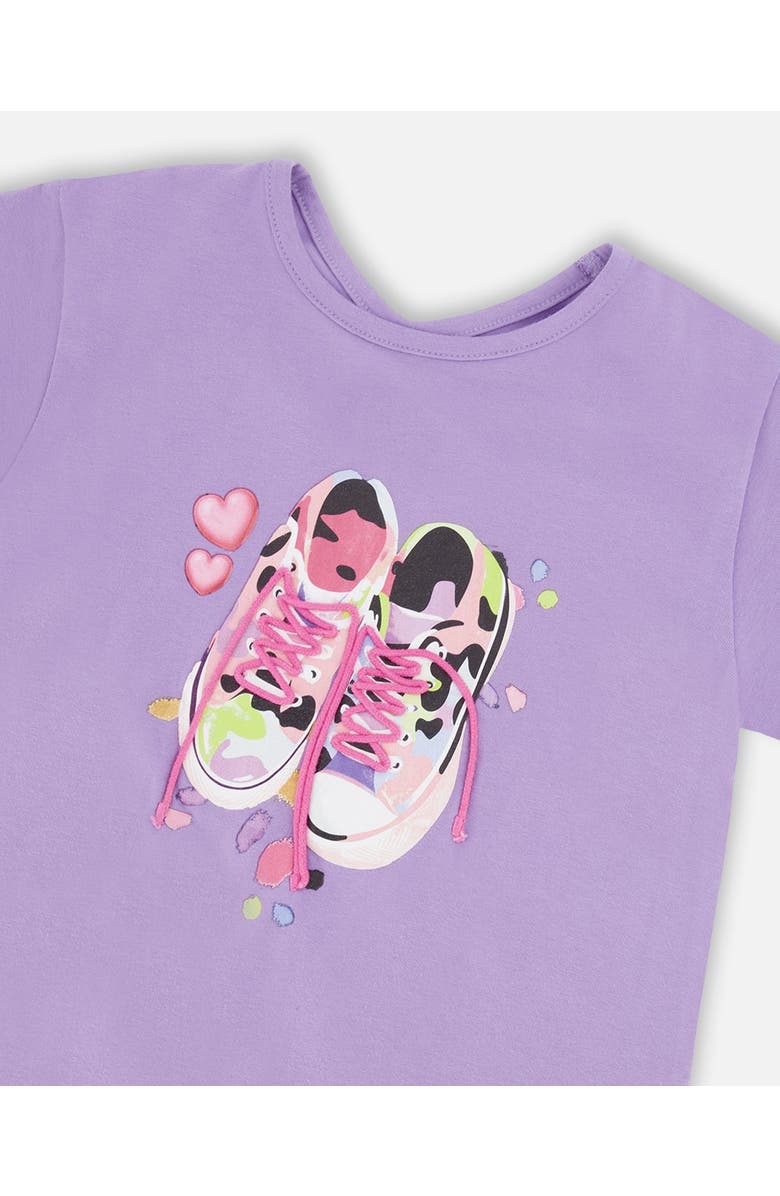 Deux par Deux Organic Cotton Jersey Sneakers Short Sleeve T-Shirt, Alternate, color, Mauve