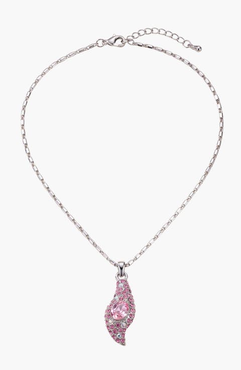 Crystal Floral Pendant Necklace