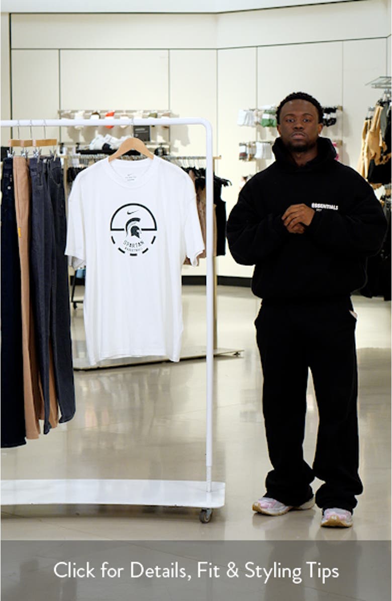 Men's Nike White Michigan State Spartans Free Throw Basketball T-Shirt, sales video thumbnail