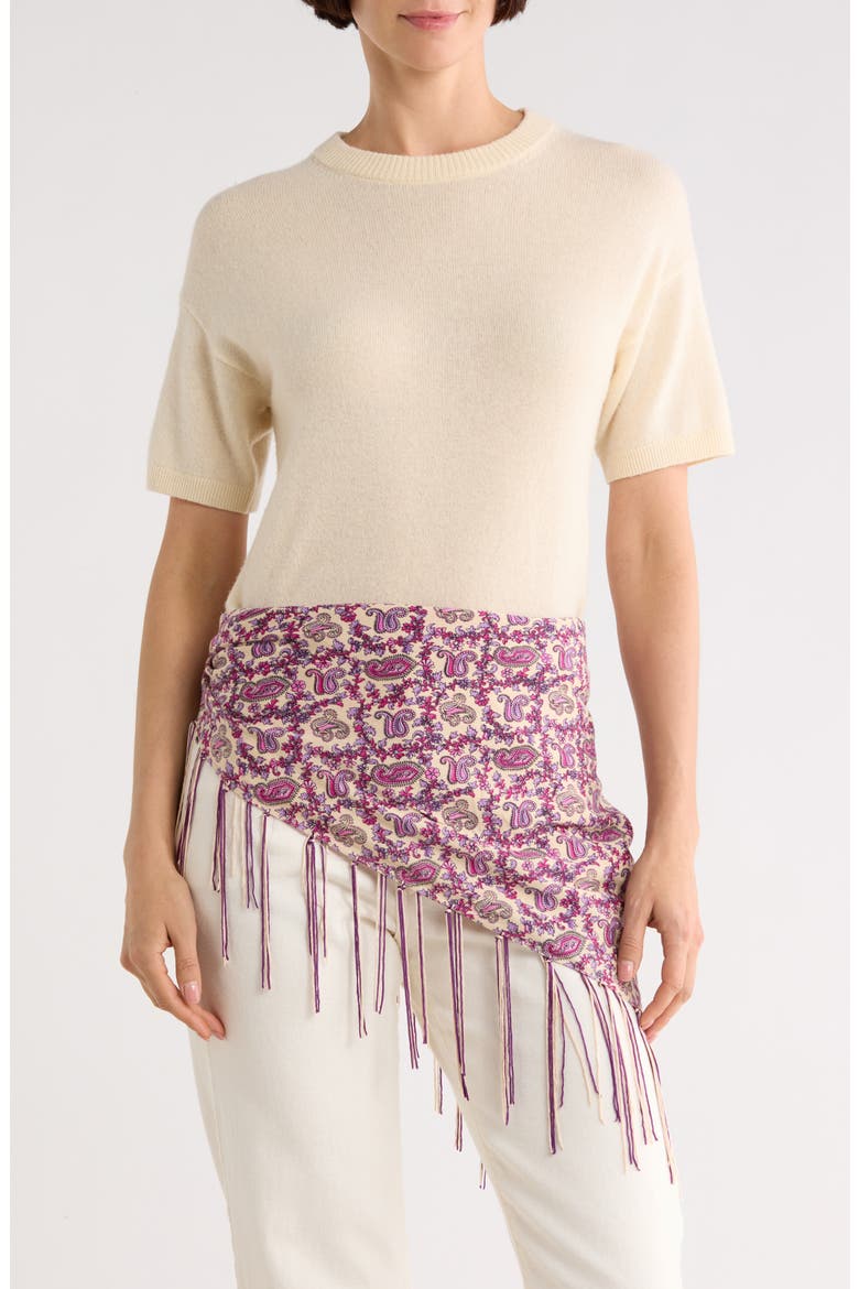 Paisley Print Square Scarf, Main, color, PINK