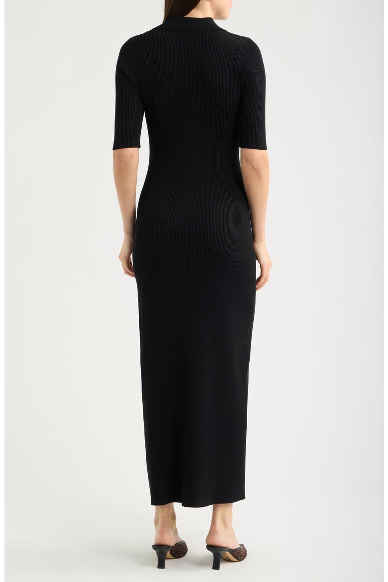 Rib Sweater Dress, Alternate, color, BLACK