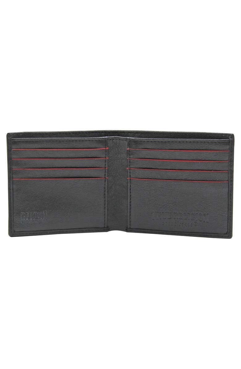 True Religion Norris Red Enamel Horseshoe Bifold Wallet, Alternate, color, 