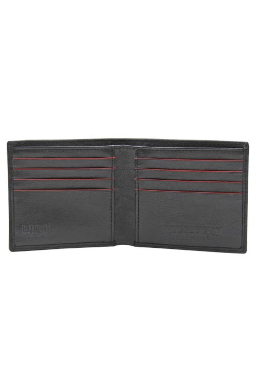 True Religion Norris Red Enamel Horseshoe Bifold Wallet In Black Red