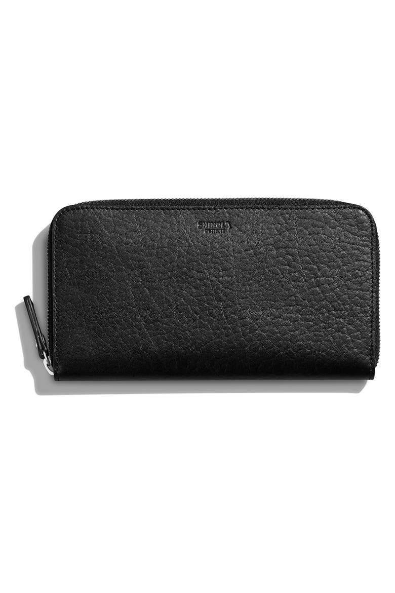 Signature Lea Leather Continental Wallet, Alternate, color, BLACK
