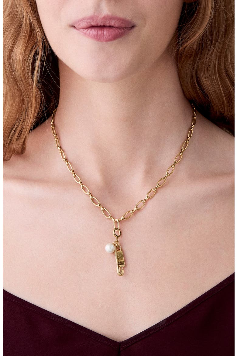Sam Imitation Pearl Tag Charm, Alternate, color, GOLD
