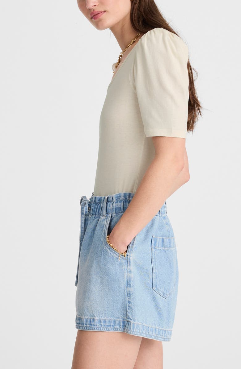 Madewell Puff-Sleeve Scoop Neck T-Shirt, Alternate, color, Vintage Ivory