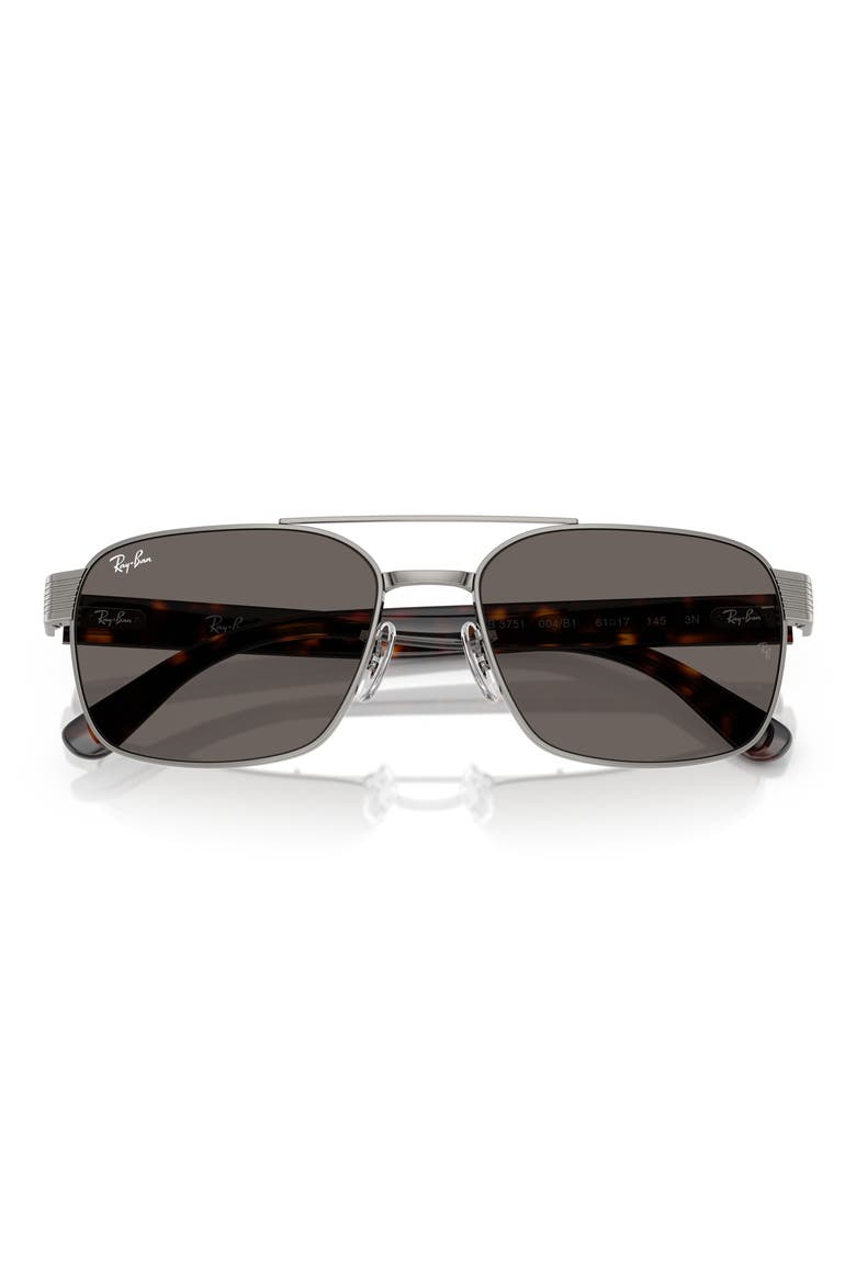 58mm Square Sunglasses, Alternate, color, GUNMETAL