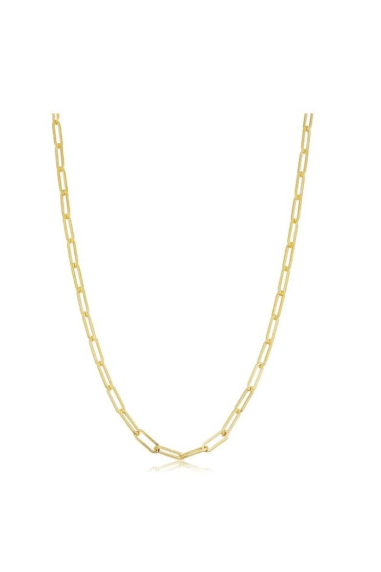 14k Solid Gold Filled 2.5 millimeter Paper Clip Capsule Link Chain Necklace for Women, Main, color, 14k Yellow Gold