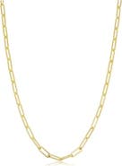 Bliss Diamond 14k Solid Gold Filled 2.5 millimeter Paper Clip Capsule Link Chain Necklace for Women