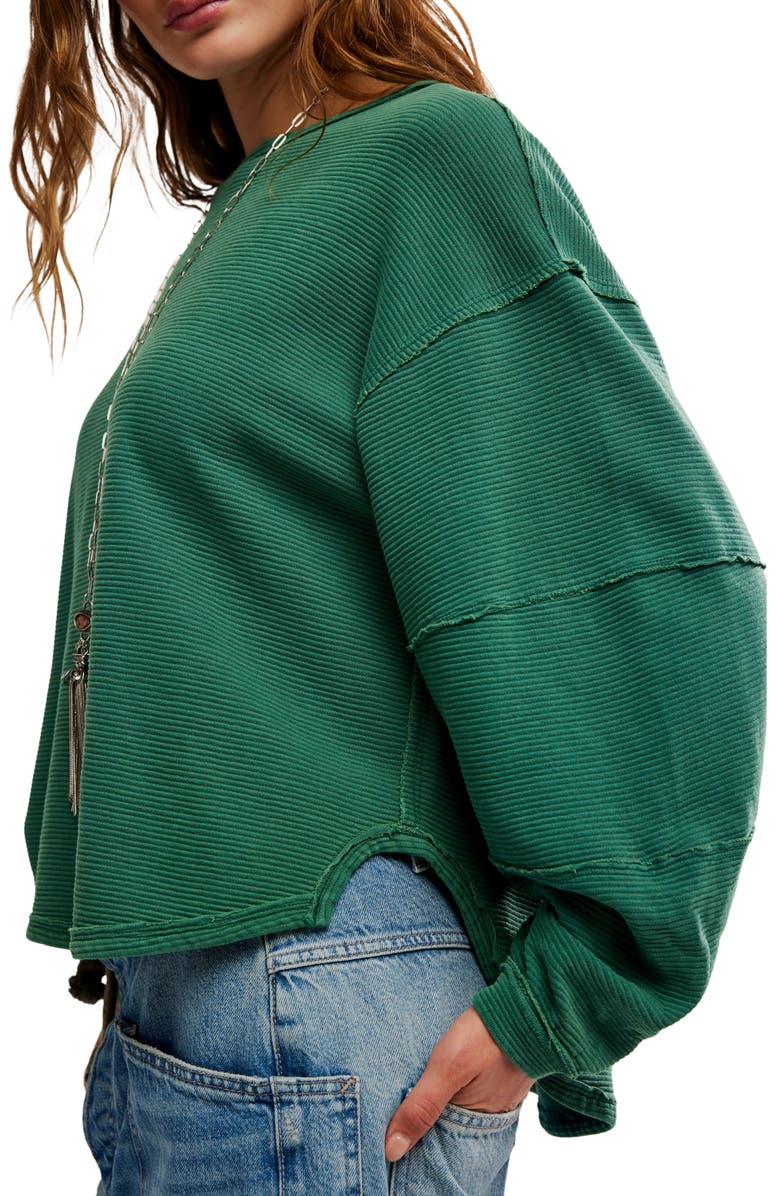 Free People Total Eclipse Oversize T-Shirt, Alternate, color, Pine Forest