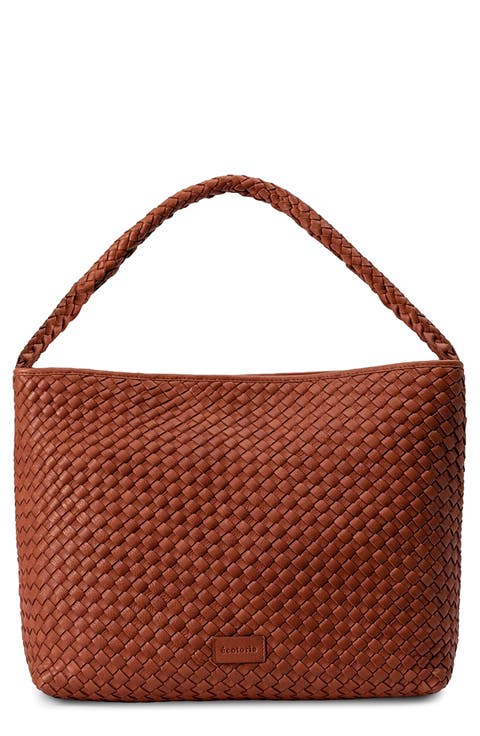 San Antonio Woven Leather Hobo Bag