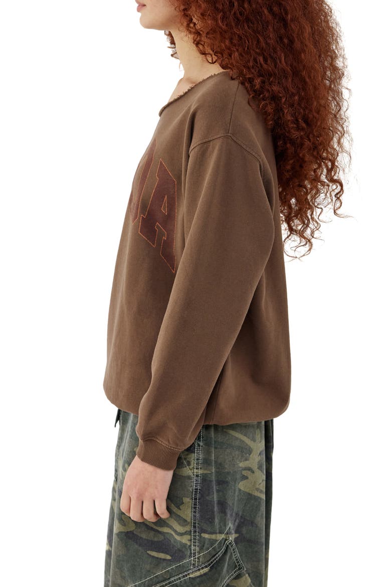 LIsboa Off the Shoulder Sweatshirt, Alternate, color, CHOCOLATE