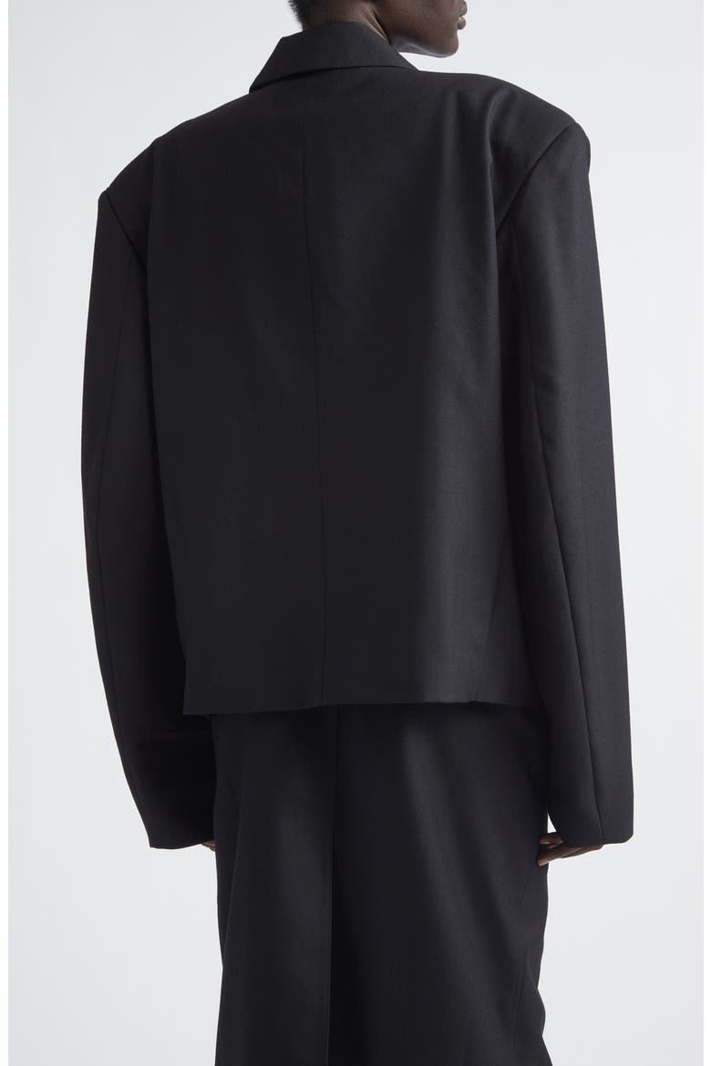 Slouchy Double Breasted Wool Jacket, Alternate, color, BLACK