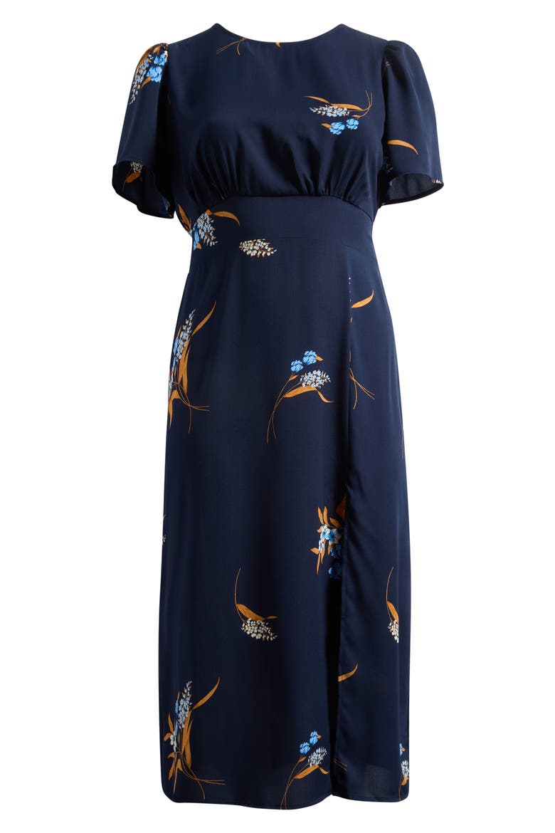 Dusk Bloom Floral Fit & Flare Midi Dress, Alternate, color, NAVY MULTI