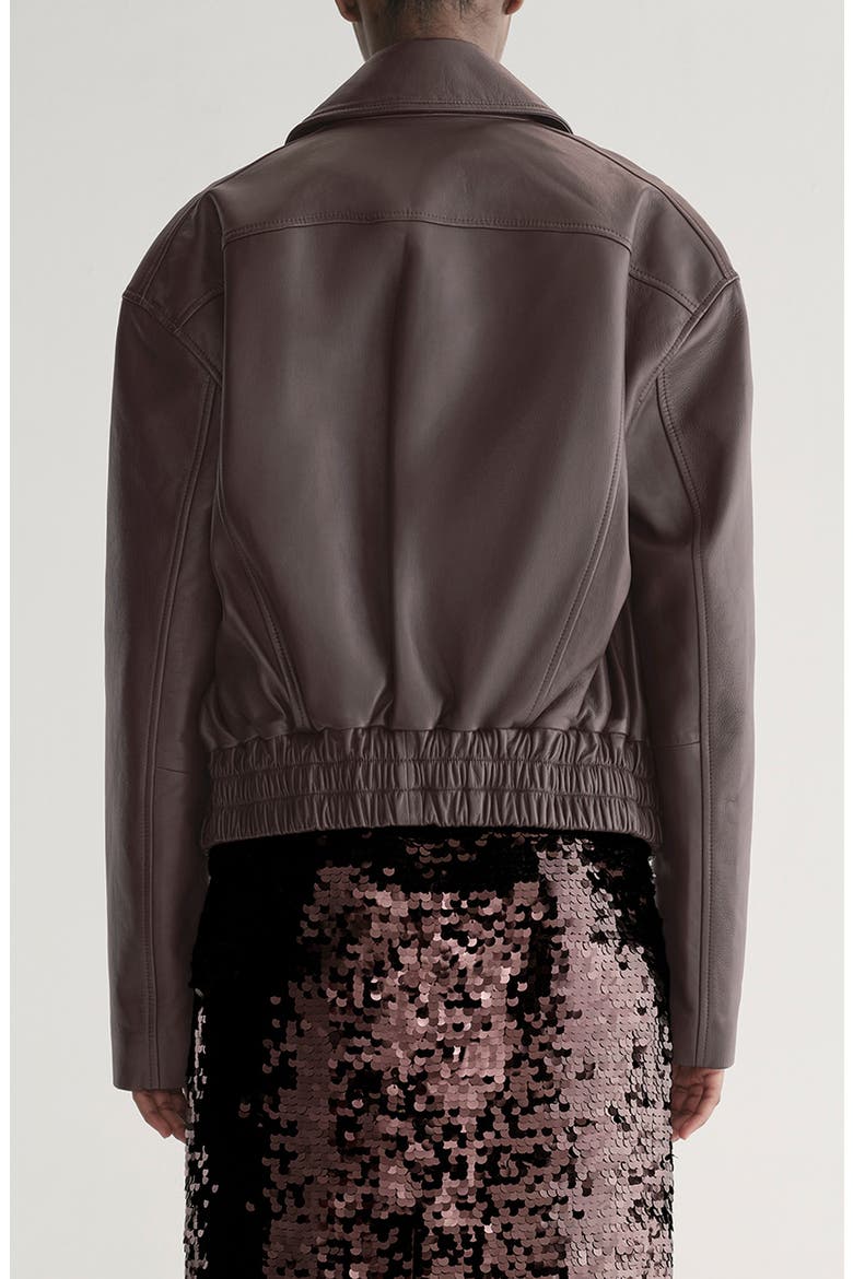 Otto Leather Jacket, Alternate, color, BORDEAUX