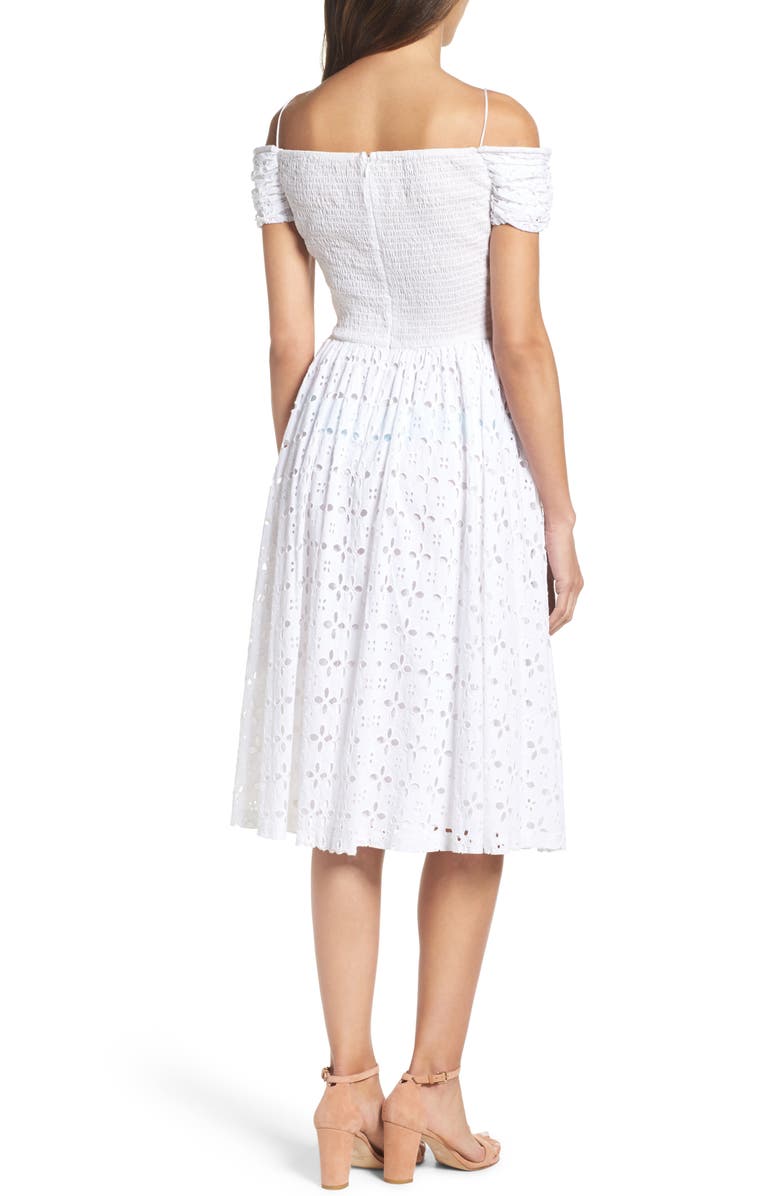 Chetta B Off the Shoulder Midi Dress, Alternate, color,