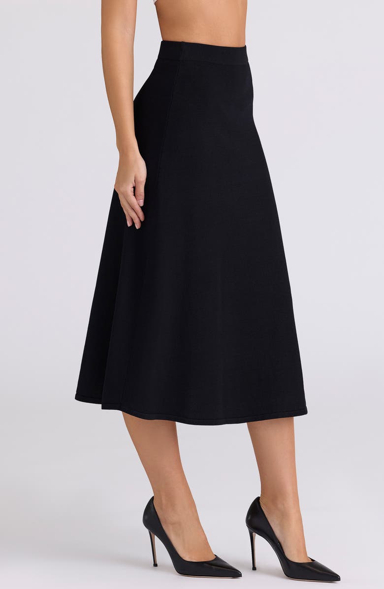 HOUSE OF CB Asti A-Line Sweater Midi Skirt, Alternate, color, Black