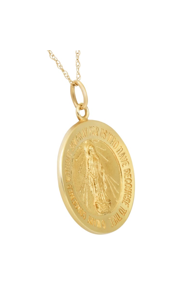 Bliss Diamond 14k Gold St. Mary Medal Pendant 1" Tall 4 Grams, Alternate, color,