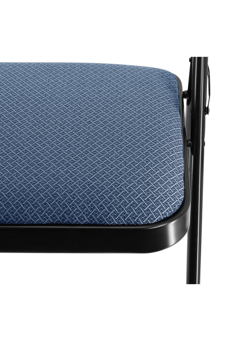4 Piece Metal Folding Chair with Padded Seats, Alternate, color, Blue