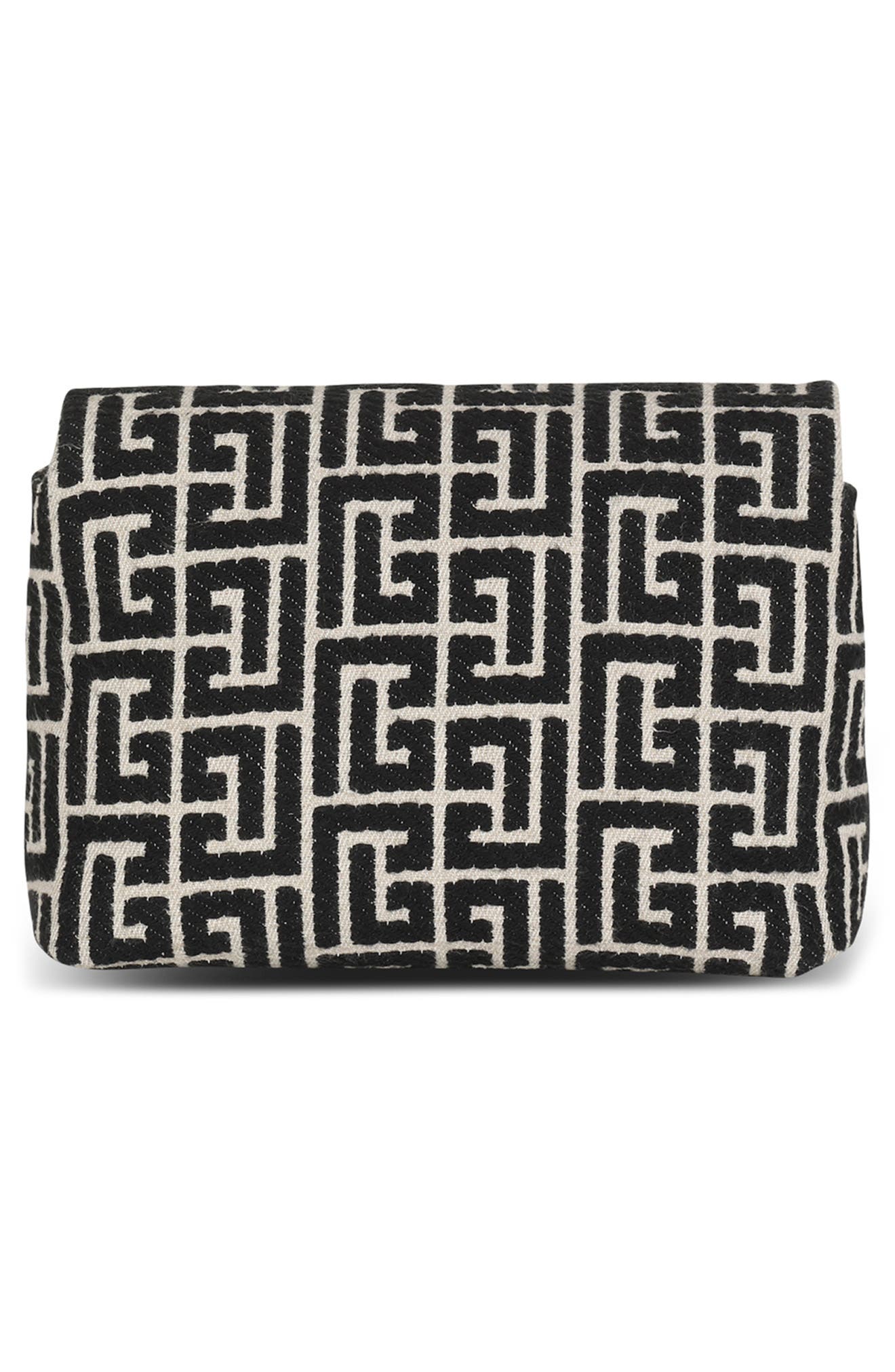 Balmain Mini 1945 Soft Monogram Jacquard Crossbody Bag, Alternate, color, 