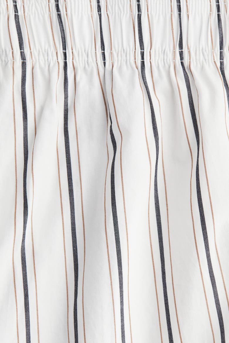 Ankle-length Cotton Trousers, Alternate, color, White/striped