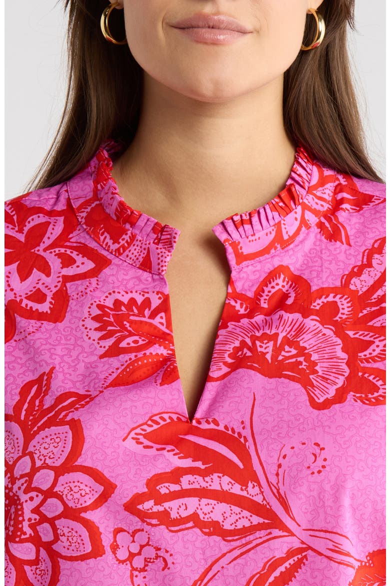 Weirly Floral Print Top, Alternate, color, PINK-RED-MULTI