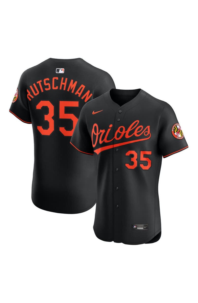 Nike Men's Nike Adley Rutschman Black Baltimore Orioles Alternate Elite Jersey, Main, color, Black