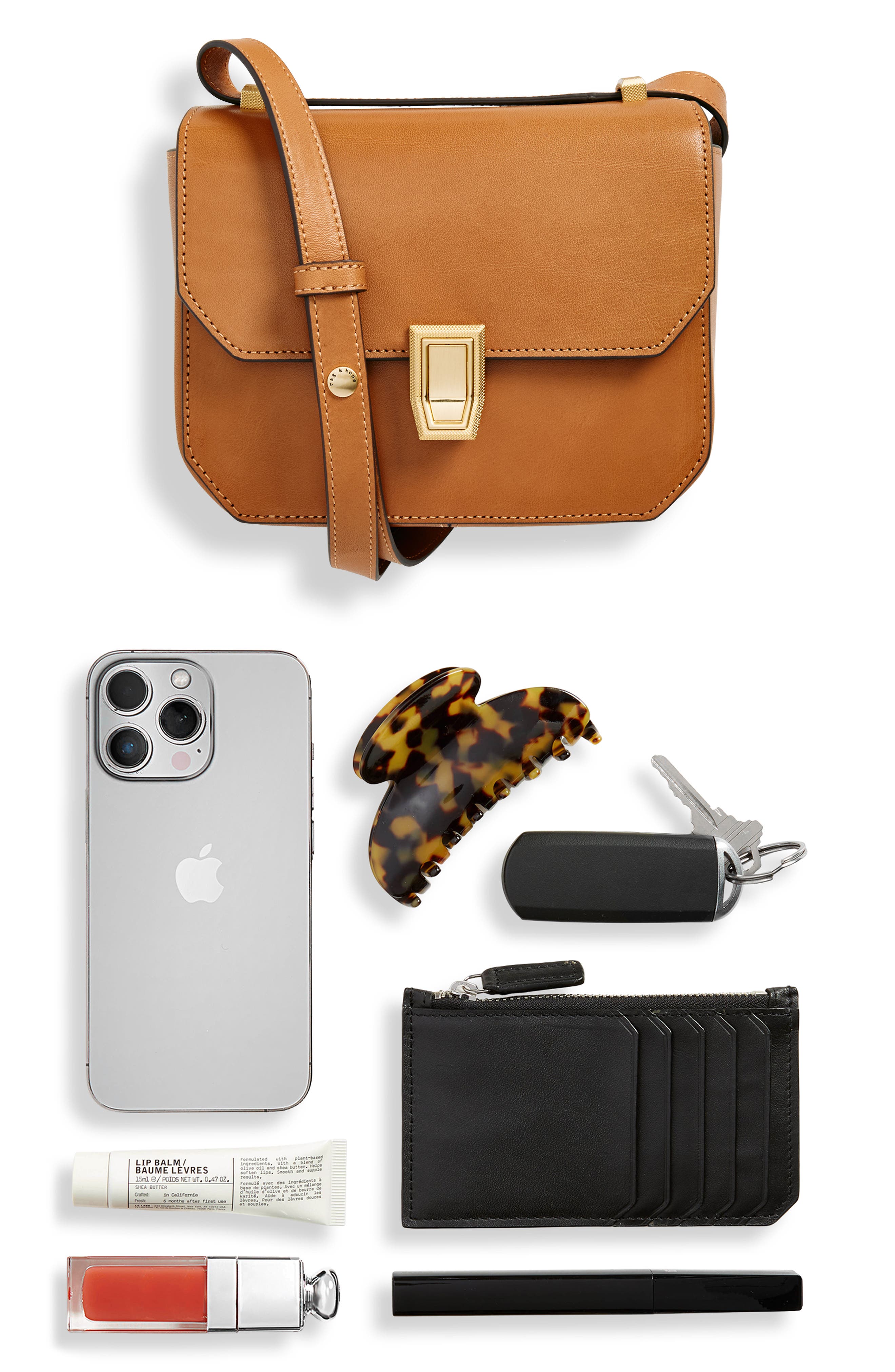 Small Max Leather Crossbody Bag, Alternate, color, TAN