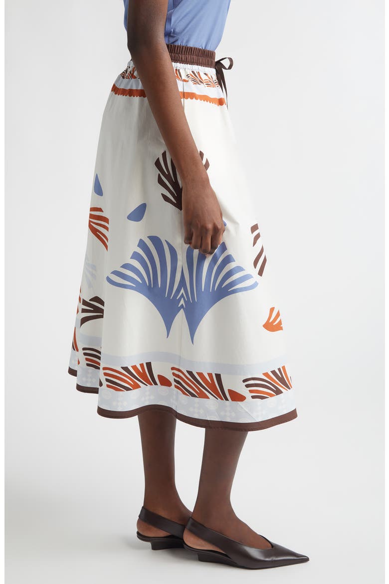 Summer Print Cotton Midi Skirt, Alternate, color, WHITE MULTI
