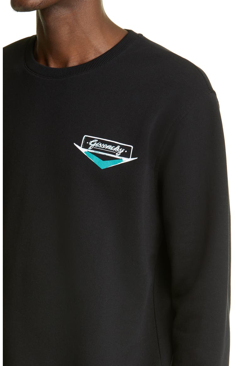 Motel Cars Crewneck Sweatshirt, Alternate, color, BLACK
