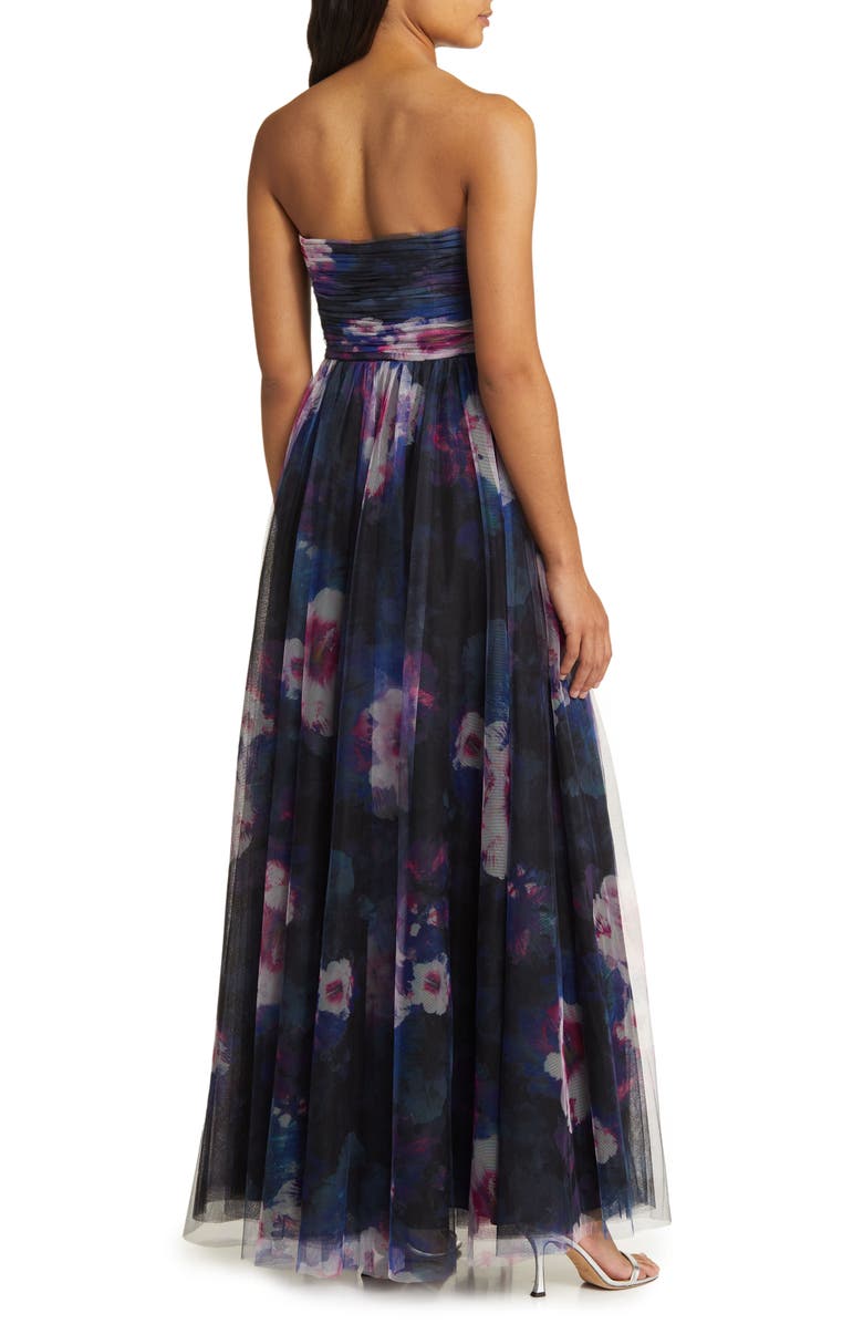 ML Monique Lhuillier Nataly Strapless Tulle Gown, Alternate, color, Midnight Orchid
