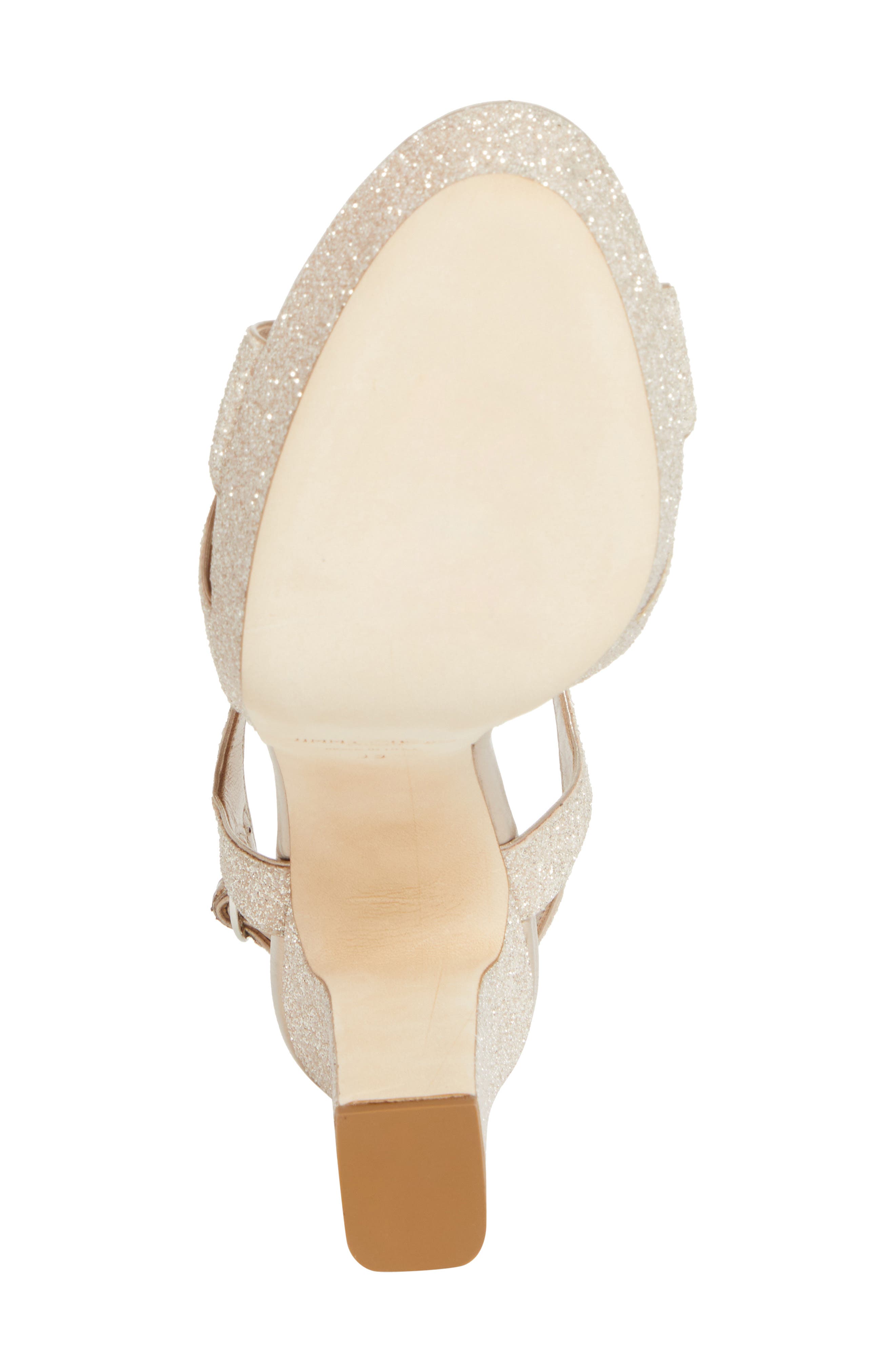Jimmy Choo Kesia Glitter Platform Sandal, Alternate, color, Light Soft Gold