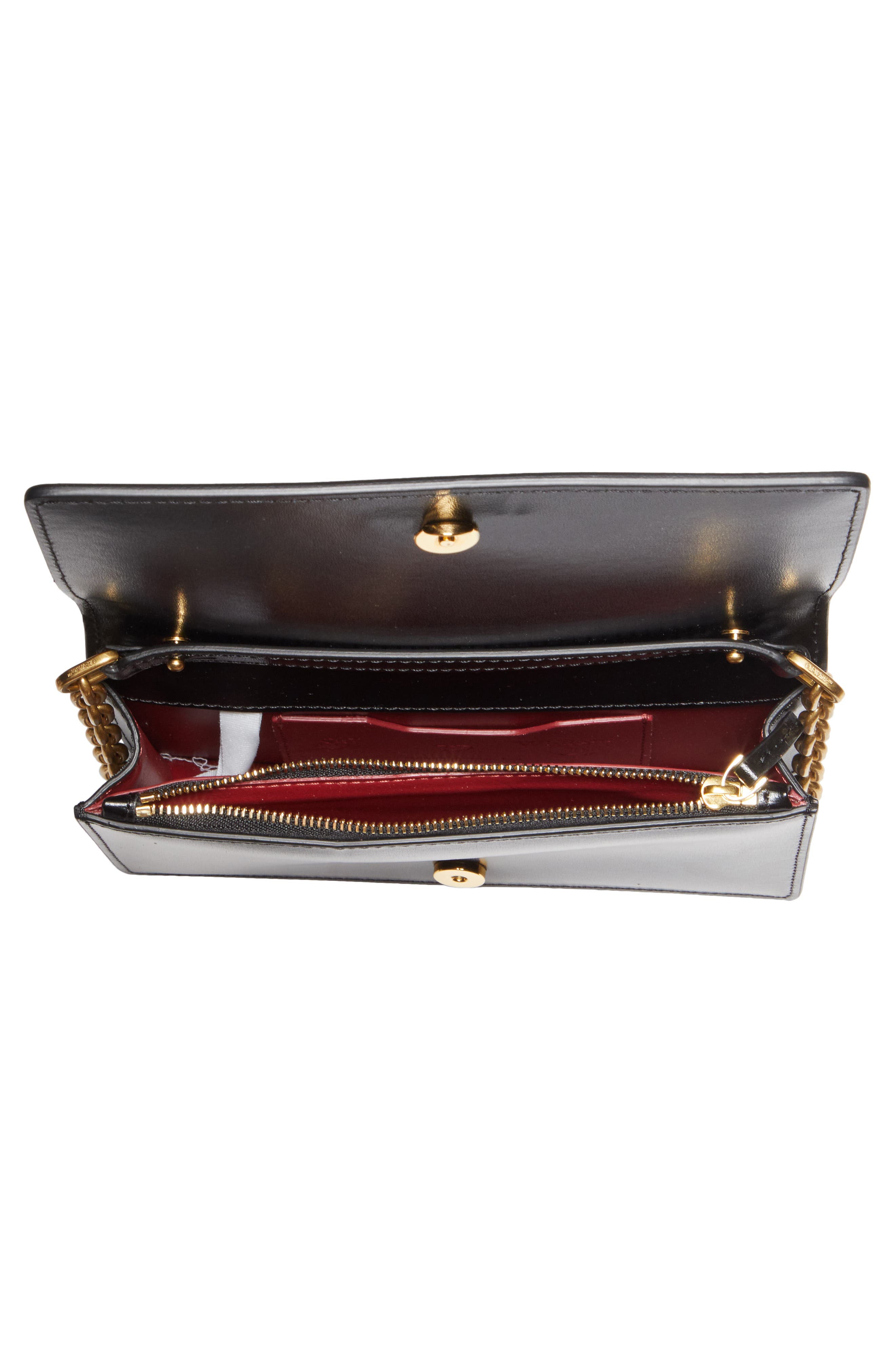Jitney 0.5 Leather Crossbody Bag, Alternate, color, BLACK