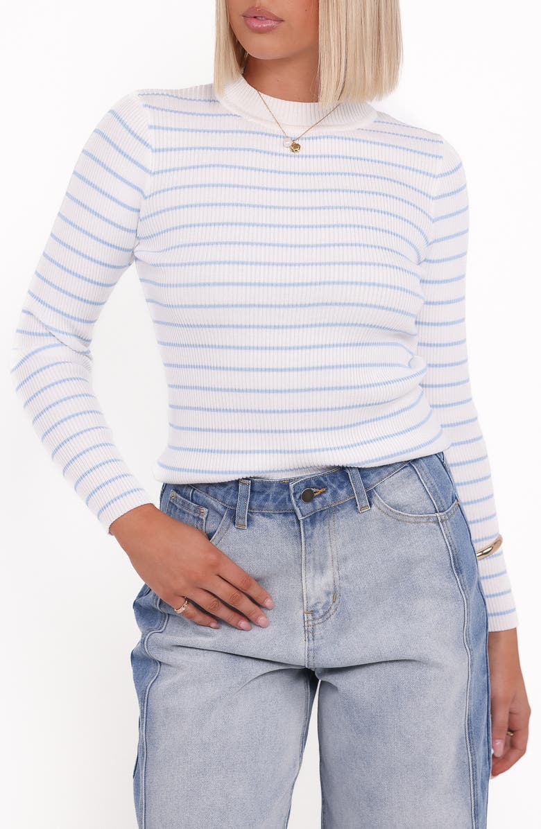 Petal & Pup Stacie Rib Top, Main, color, Light Blue Stripe