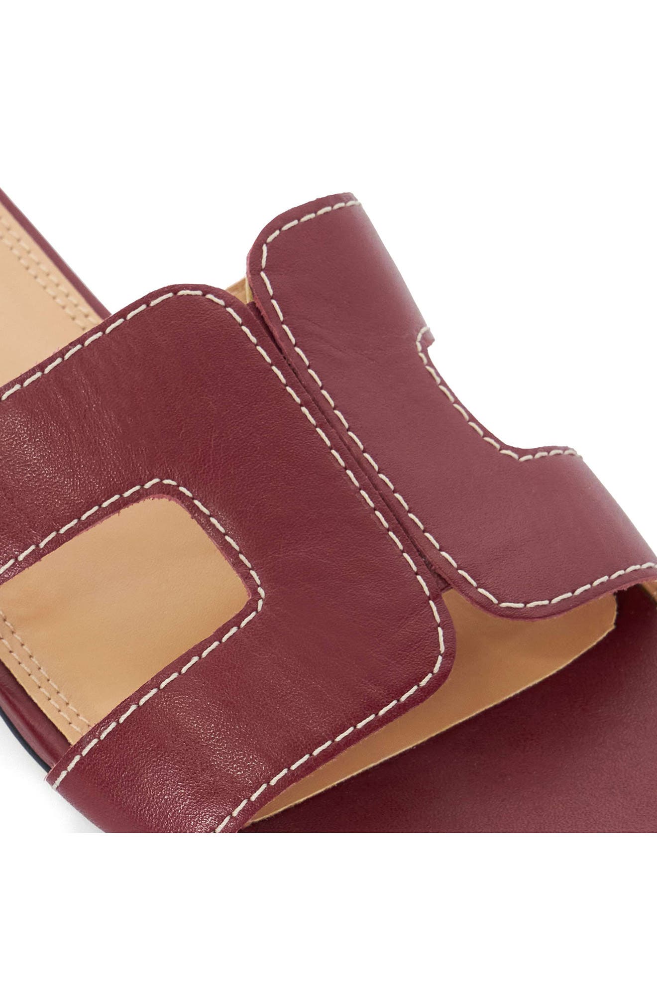 Dune London Loupe Slide Sandal, Alternate, color, Burgundy