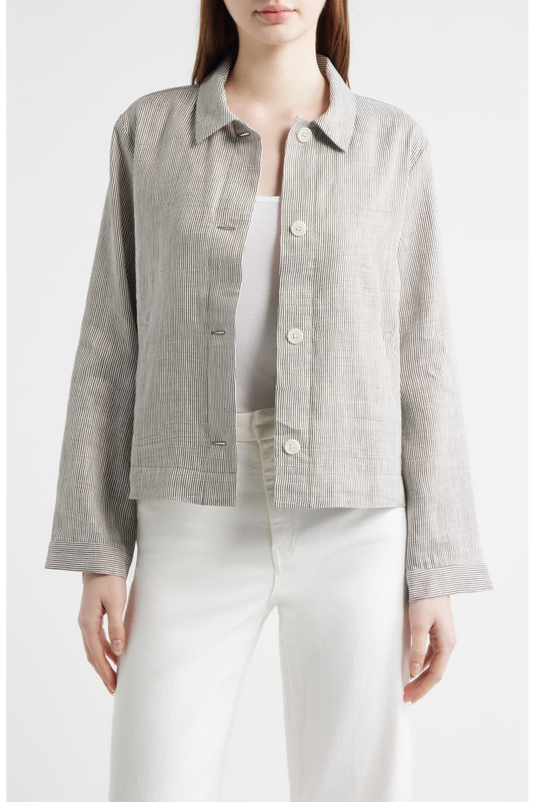 Linen Blend A-Line Jacket, Main, color, WREN