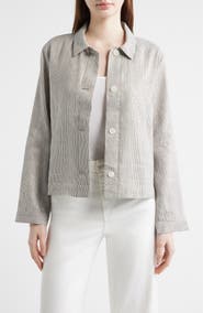 Eileen Fisher Linen Blend A-Line Jacket