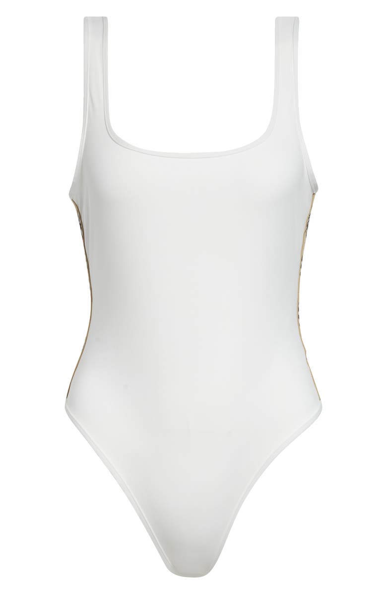Burberry Sorcha One-Piece Swimsuit, Main, color, Chalk