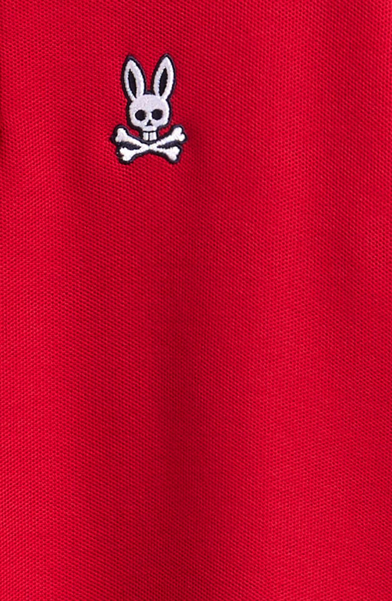Psycho Bunny Kids' Logan Bunny Pima Cotton Piqué Polo, Alternate, color, Tango Red